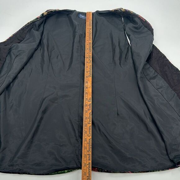 Maggie McNaugton Vest Wm Plus Vintage Velour Beaded Buttons Long Oversized 90s - Picture 8 of 9